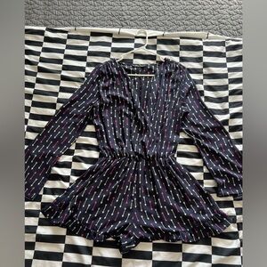 Honey Punch Navy Arrow Romper